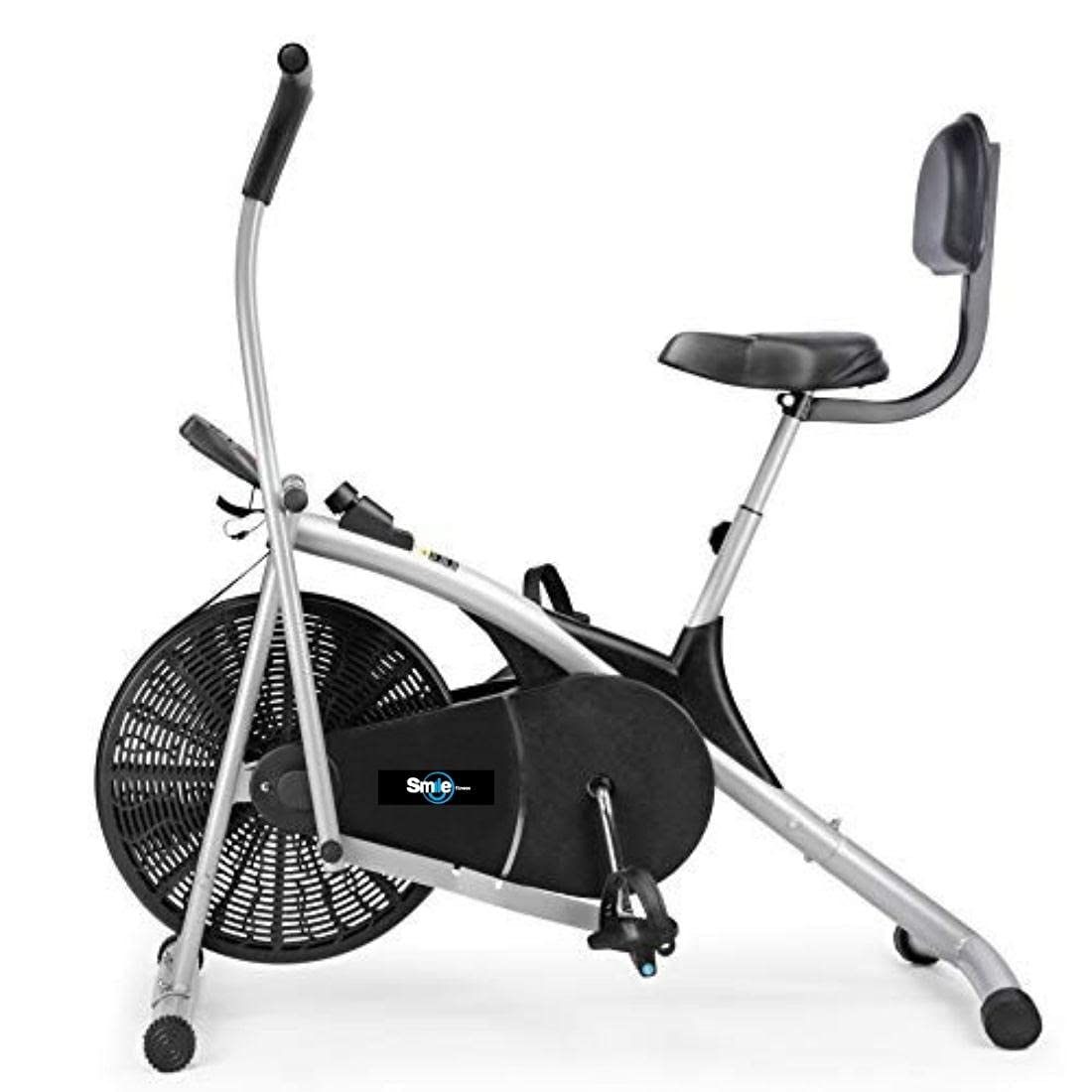 Smile Fitness SF02CM Upright Air Bike Exercise Cycle with Dual Moving Arms for Home Gym Cardio Full Body Weight Loss Workout with Back Support - Free Installation Support Through Video & Call (B09BCC2NC3) Amazon Price History, Amazon Price Tracker