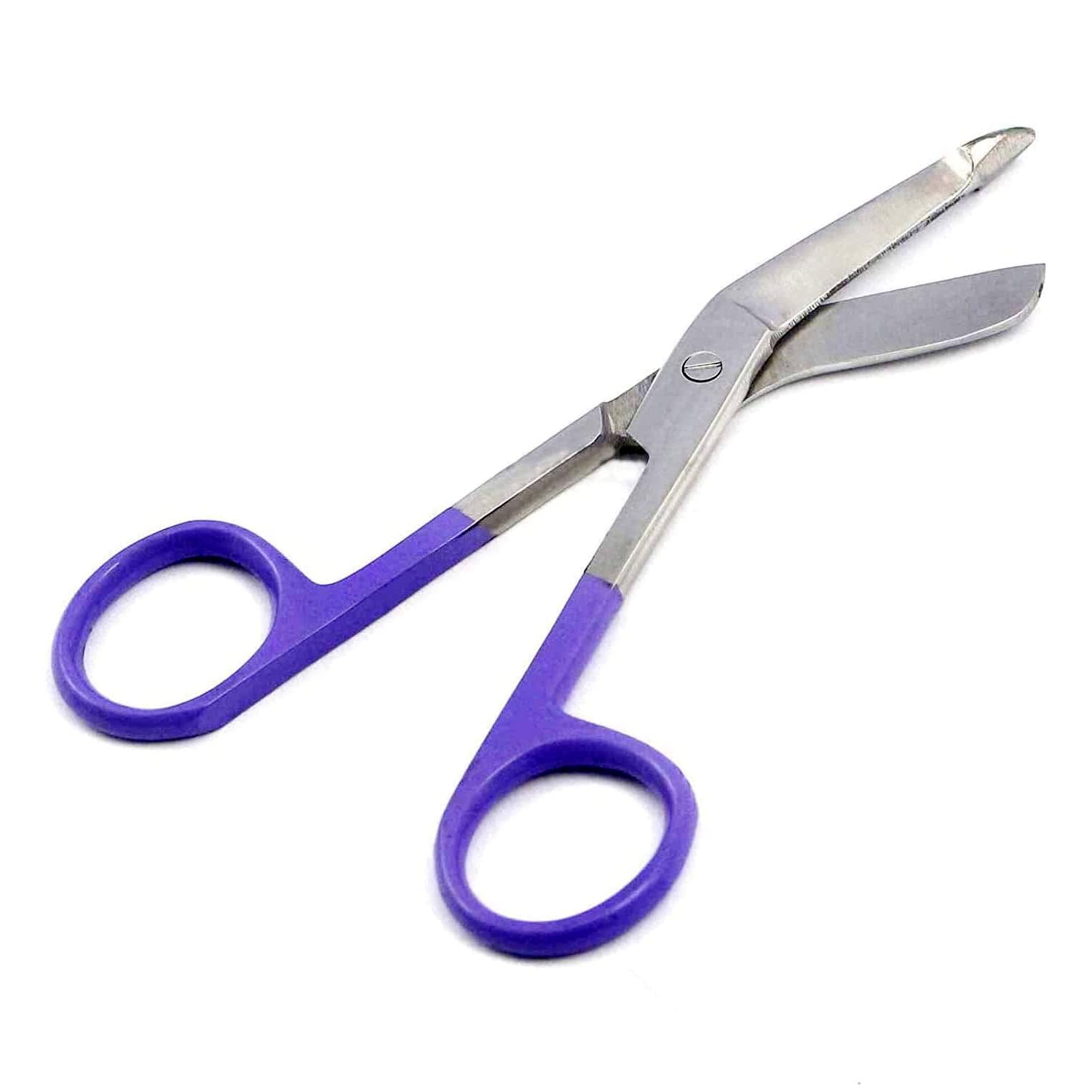 Lister Bandage Scissors 5.5" With Purple Handles - Blunt/Blunt Curved Tip