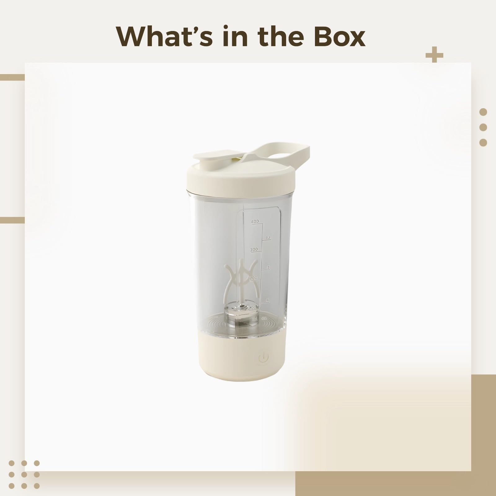 Elektrischer Protein Shaker, Tragbarer Mixerbecher mit Skala, Lebensmittelechte Materialien, Ein-Knopf-Mischung, ideal für Proteinshakes und Pre-Workout-Getränke