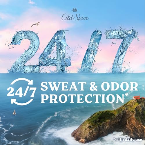 Image of Old Spice Antiperspirant & Deodorant for Men, 24 /7 Sweat & Odor Protection, 24 /7 Freshness with Long Lasting Scent, Gentle on Skin, Dry Feel, Harbor with Coastal Breeze Scent, 2.6 oz (Pack of 3)