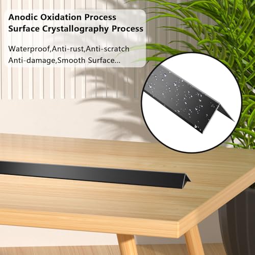 Image of Black Aluminum Alloy Metal Wall Corner Guards 1.6 inchx1.6 inchx48 inch,19Ga /0.9mm10PCS | Black Aluminum Alloy Wall L shaped wall corner guards,solid right angle corner Metal Protectors,90Angle Corner Guards