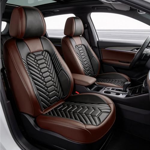 Image of Foneso Faux Leather Seat Covers Fit for Chevy Silverado GMC Sierra | Waterproof Car Seat Cushions for 2007-2025 1500, 2015-2025 2500HD 3500HD Trail Boss Z71 Crew Double Extended Cab Pickup