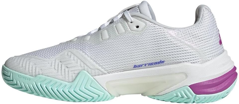 Adidas Womens Barricade 13 Tennis Shoes White/Cobalt Blue/Purple Burst 8.5 Medium