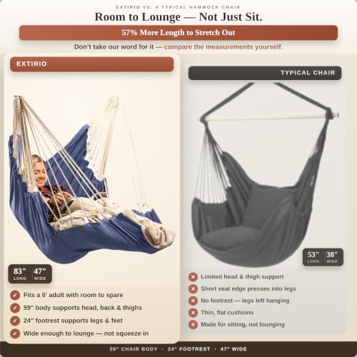 Image of Hanging Hammock Chair Swing - Outdoor & Indoor - Hammock Swing Chair