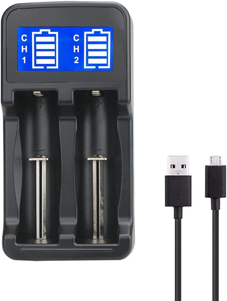18650 Battery Charger, LCD Display for Rechargeable Batteries Lithium ion/ICR/IMR/INR 10340 10350 10440 10500 12340 12500 12650 13450 13500 13650 14350 14430 14500 14650 16500 16340（RCR123） 16650 : Electronics