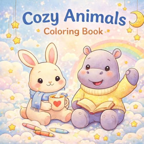 Cozy Animals Coloring Book: A Cute Coloring Book Full of Cozy Moments
