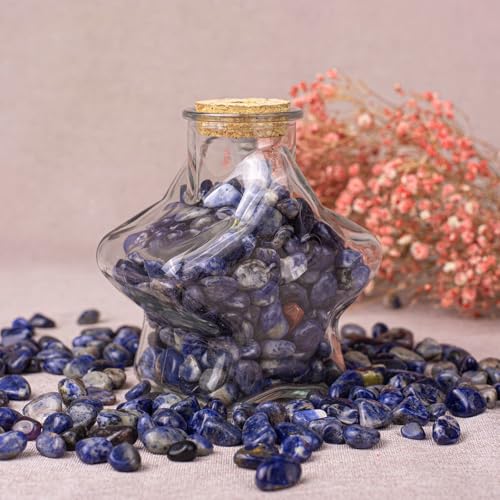 Image of Polished Sodalite Crystals - 72 Pcs, 0.5 inch 10 oz Handpicked Natural Tumbled Gemstones Rocks, Pebbles for Reiki, Chakra, Healing Home Decor