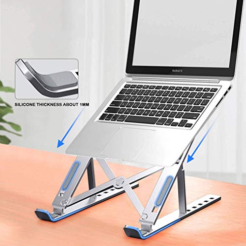 Image of Laptop Stand Computer Foldable Adjustable amazonbasics Bed Daily Objects All laptops (Silver Color)