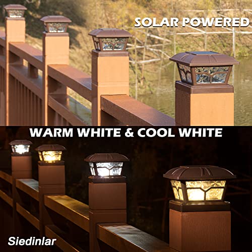 image for SIEDiNLAR Solar Post Cap Lights Outdoor 2 Color Modes 8 LEDs for 4x4 5