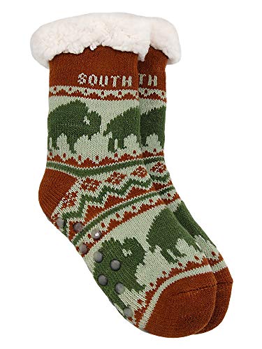 Americaware South Dakota Slipper Socks With Bison Pattern - Kids Size