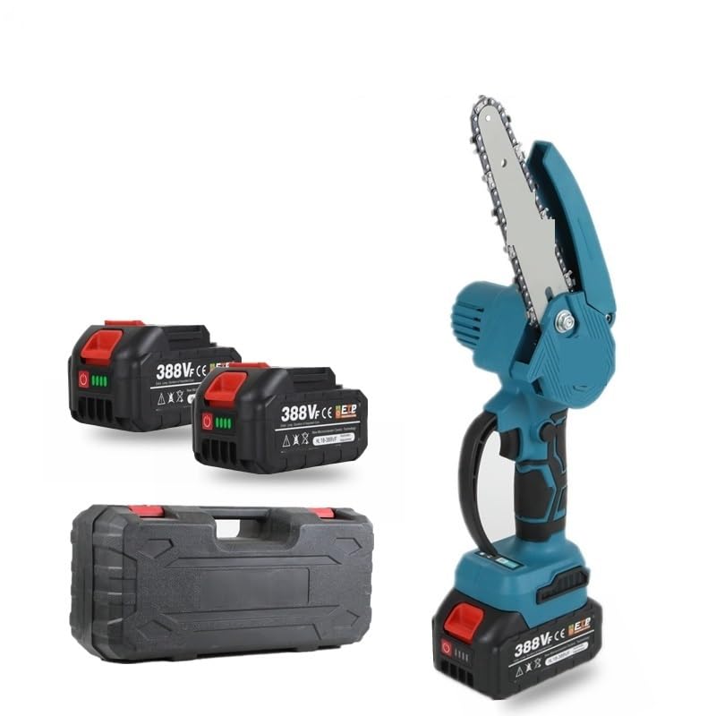Débroussailleuse, 6 pouces 1200W Mini scie à élaguer électrique sans fil chaîne main brosse bois outil de coupe jardin