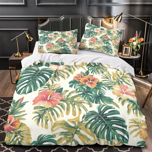 Art des feuilles tropicales parure de lit 3D super douce pour lit double