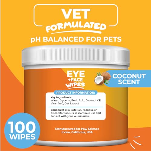 Dog Eye Wipes - Hypoallergenic Eye & Face Wipes for Dogs, Cats, & Puppy - Pet Tear Stain Remover & Cleaner - Gently Cleans & Removes Discharge, Crust, & Gunk (Coconut) - Image 5