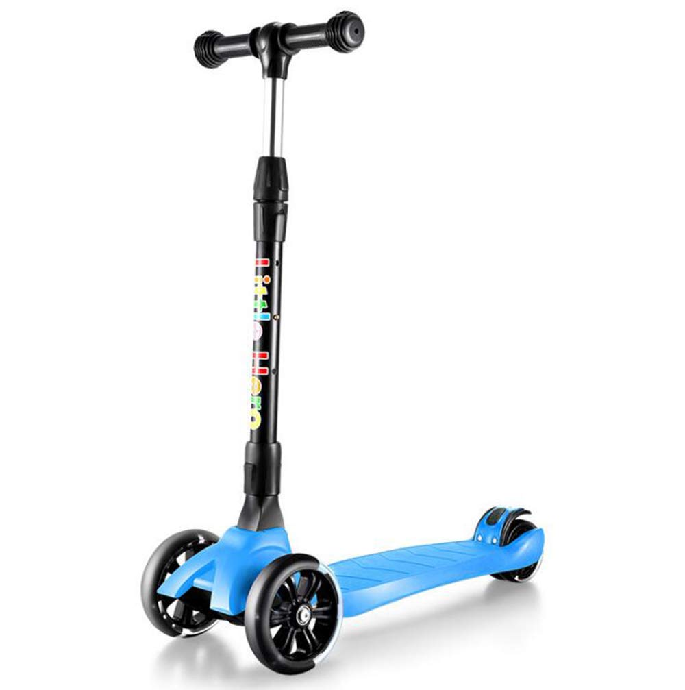 Dyx Kick Scooter, Easy Glide Tilt to Turn Ensuring Easy Use For Children & Hours Of FunAdjustable Handlebar Maximum Child Safety Foldable (Color : Blue)