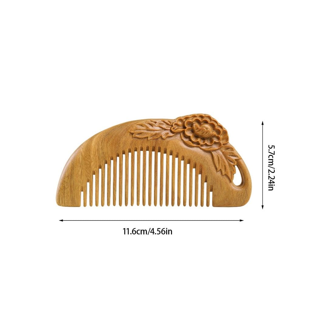 NEBE Cepillo Pelo Peine de Pelo Natural Tallado Retro, Peine de Viaje portátil de Madera, Peine de Ducha for el hogar, Peine for Bigote Peine