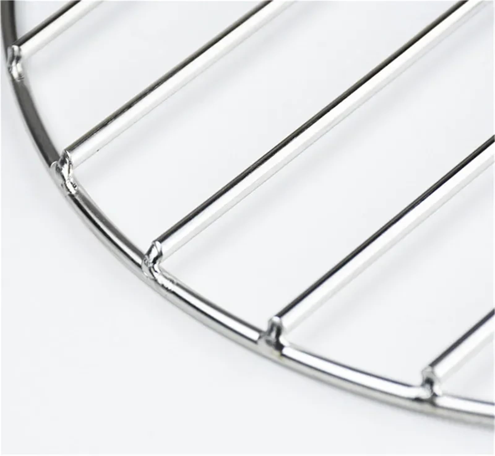 Rete a rete per barbecue in acciaio inox, griglia rotonda per arrostire pancetta e verdure, accessorio da cucina versatile, varie dimensioni (43,5 cm)