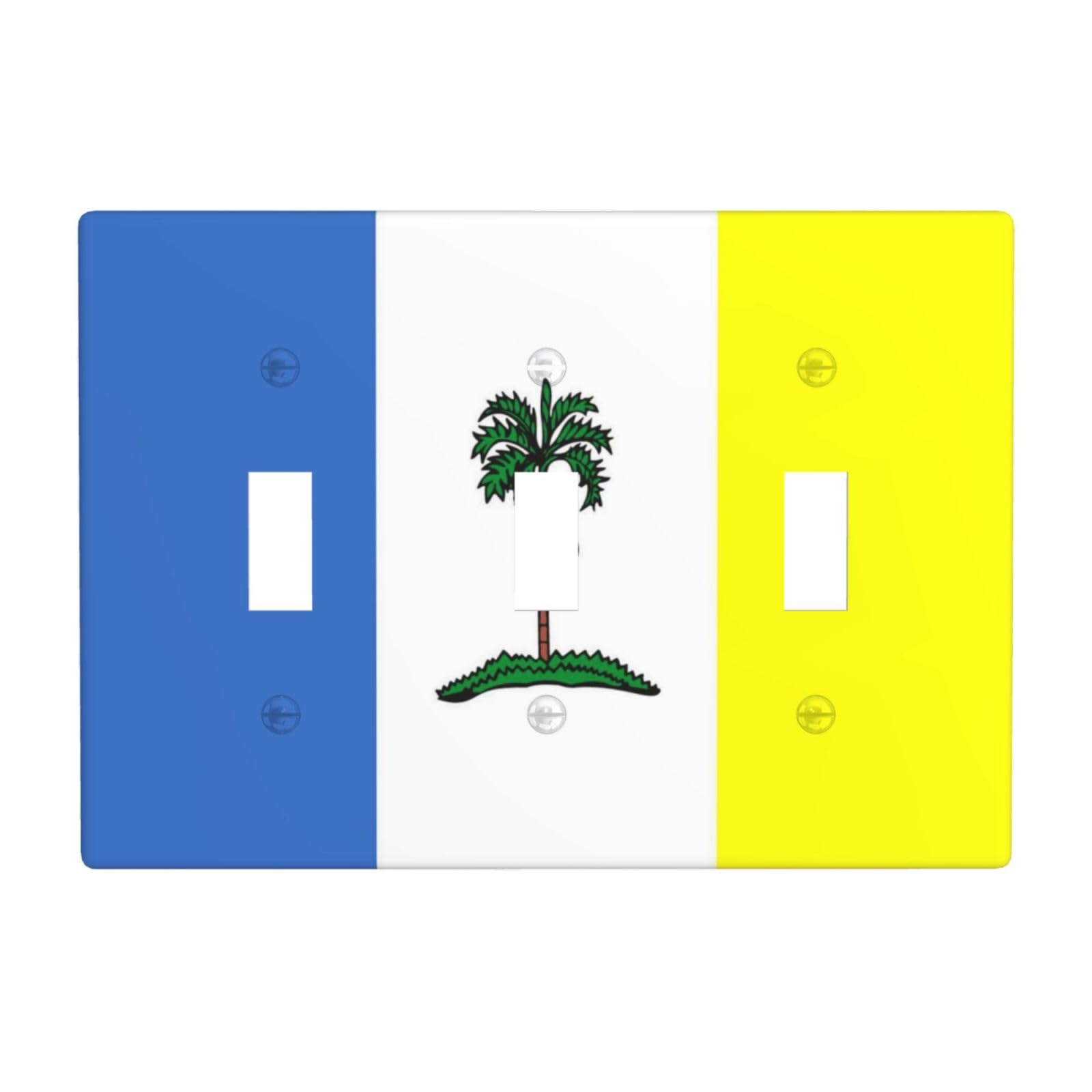 Flag of Penang 3 Gang Switch Plate Cover-Unbreakable Polycarbonate Wall Plate, Heat Resistant Toggle Switch Decor for Home