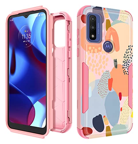 Plakill for Motorola Moto G Pure/G Power 2022 Case/G Play 2023 Case,Women Girls Cute Abstract Style Heavy Duty Military Grade Protctive Shockproof G Pure/G Power 2022/G Play 2023 Hard Phone Cases - image 1