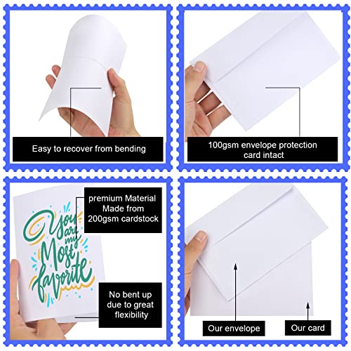 Image of Blank Cards and Envelopes 4x6, 30 Pack White Invitation Cardstock with 30 Pack Envelopes, Thank you Blank Greeting Cards, for All Occasions DIY, Print custom