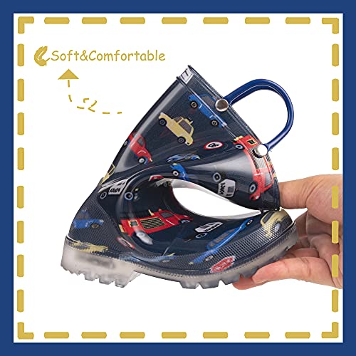 Image of Outee Toddler Kids Adorable Lightwight Waterproof Rain Boots Light Up by Steps