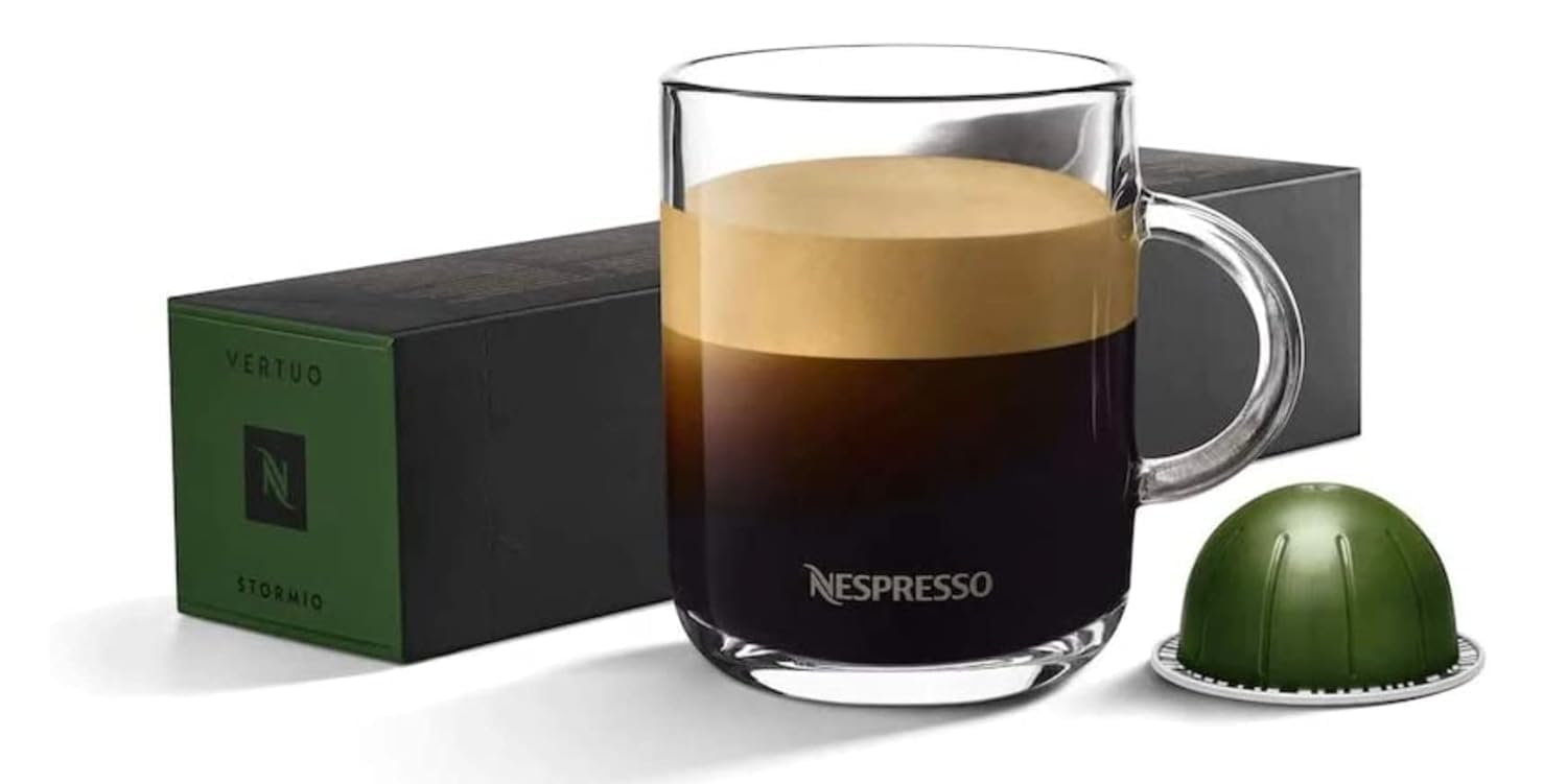 Nespresso Vertuo Stormio Coffee Machine Pods Made With highly Roasted Arabica Coffee Beans from Nicaragua and Guatemala (Intensity 8, 10 Pods) 125g (B0CNZC54XL) Amazon Price History, Amazon Price Tracker