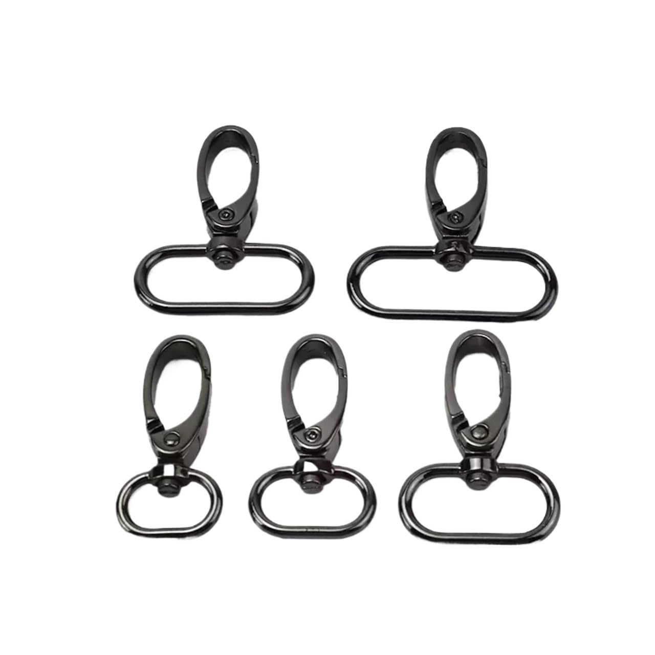 PVUVTNAHW 100Pcs 16/20/26/32/38mm Metal Buckles Bag Strap Lobster Swivel Carabiner Snap Hook Collar KeyChain(F4-3-GunBlack,38mm)
