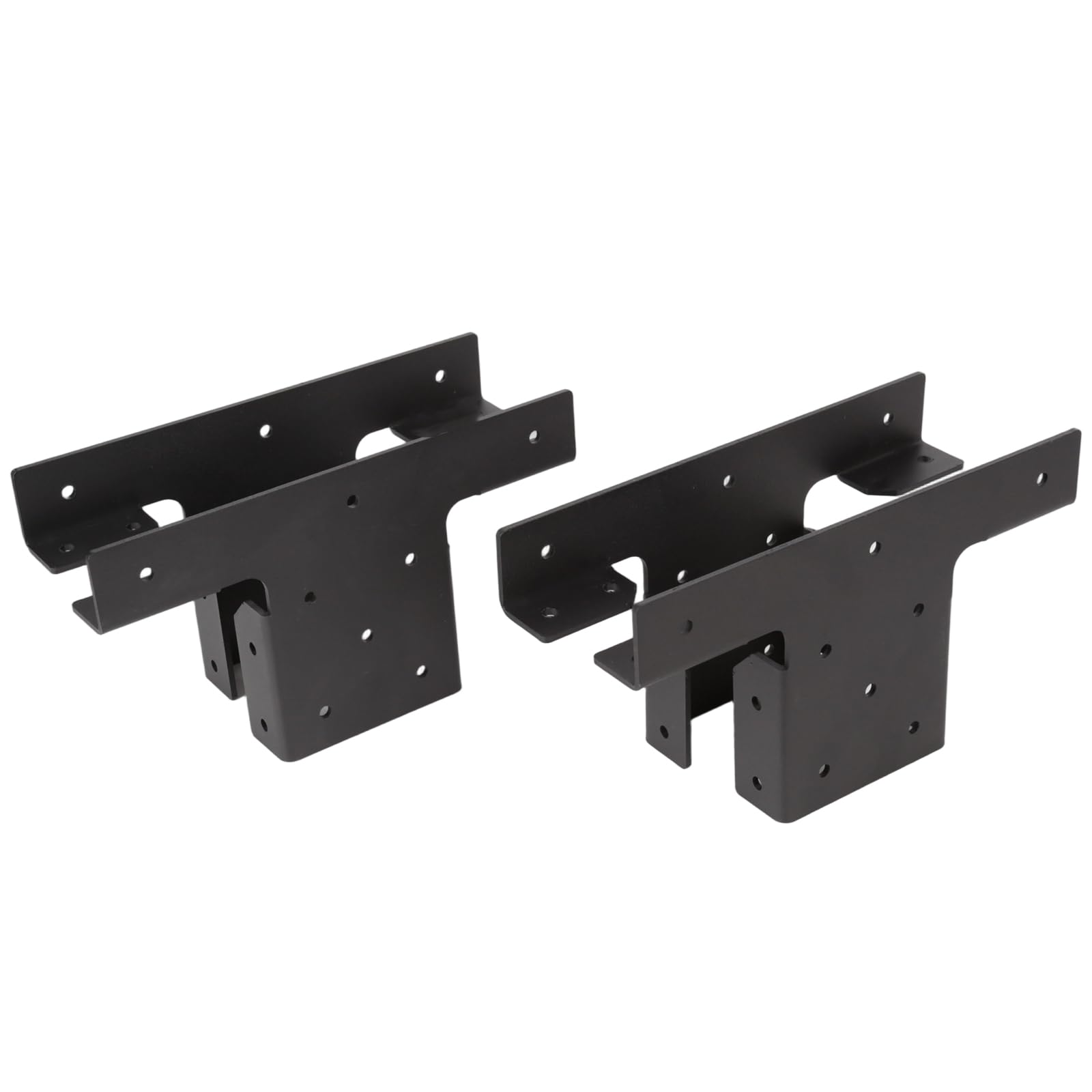 2 Pack 4”x4” (Real 3.5”x3.5”) Soporte Ajustable Heavy Duty en Forma de T, Conector Poste a Viga para Madera/Metal, Soporte Angular 3 Vías para Cenador, Cerca o Terraza