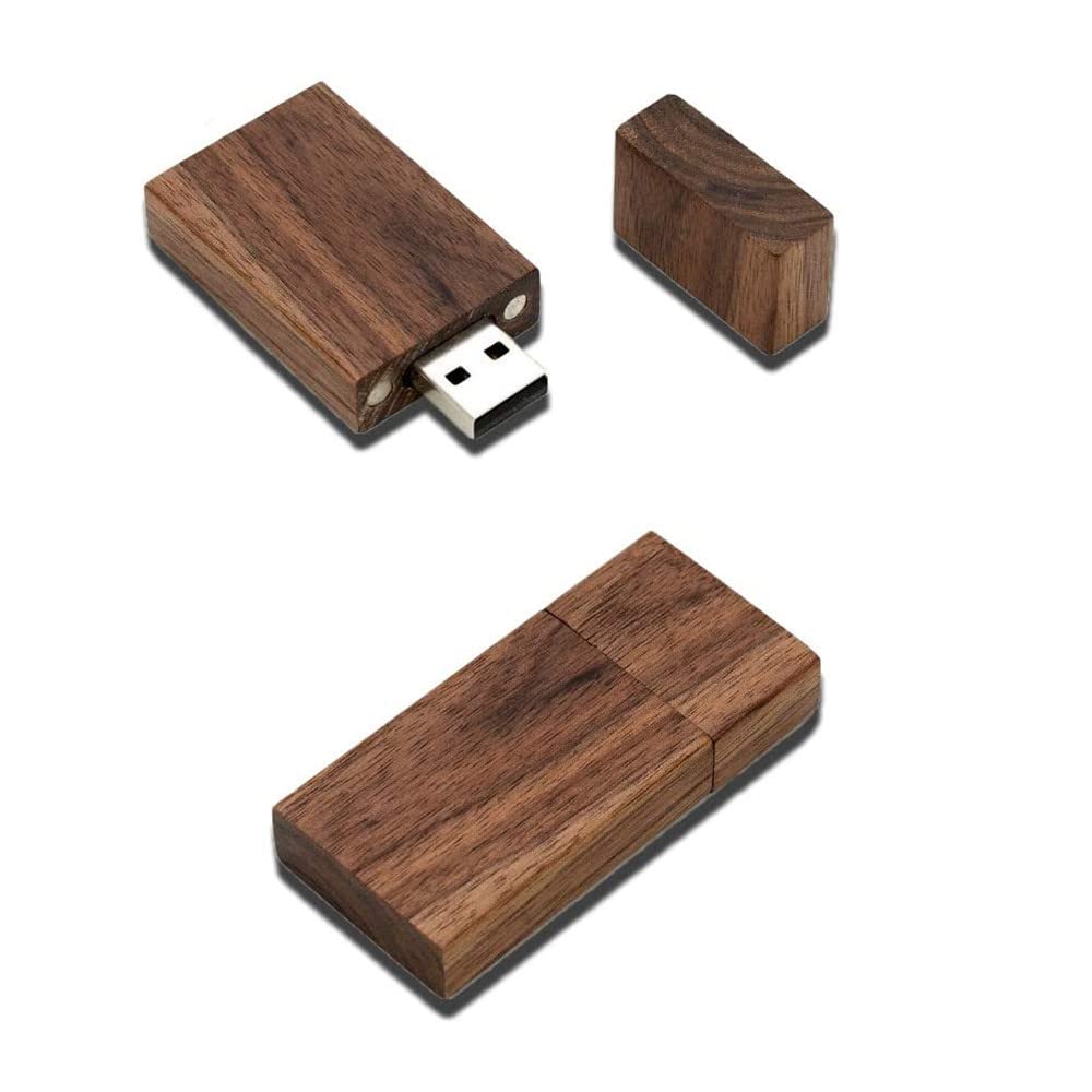 Paquete de 10 unidades de memoria flash USB, memoria USB de madera (2.0 16 GB, madera de nogal)