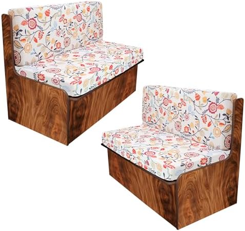 Rv Dinette Cushion Covers,Printing Stretchable Camper Cushion Cover,RV Cushion Slipcover,Rv Couch Cover Replacement for RV Camper Car Bench,2 Backrest Covers and 2 Bench Covers (Flower Vine)