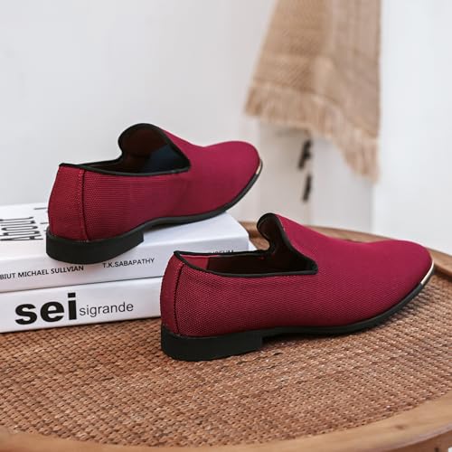 Image of FLQL Men's Luxury Penny Loafer Slip-On Velvet Shoes Party Dancing Shoes Suede Wedding Shoes Plus Size 7-13