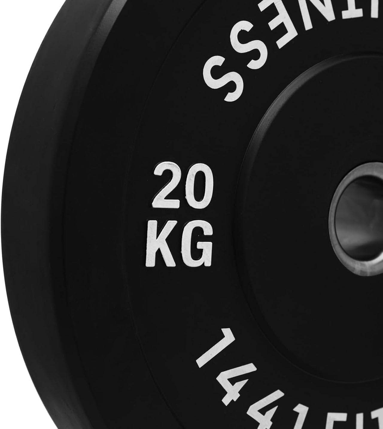1441 Fitness Rubber Coated Bumper Plates 5KG to 25KG, Rubber Coated Durable Olympic Weight Plates for Gym, Home Workout, Strength Training, Powerlifting & Functional Fitness