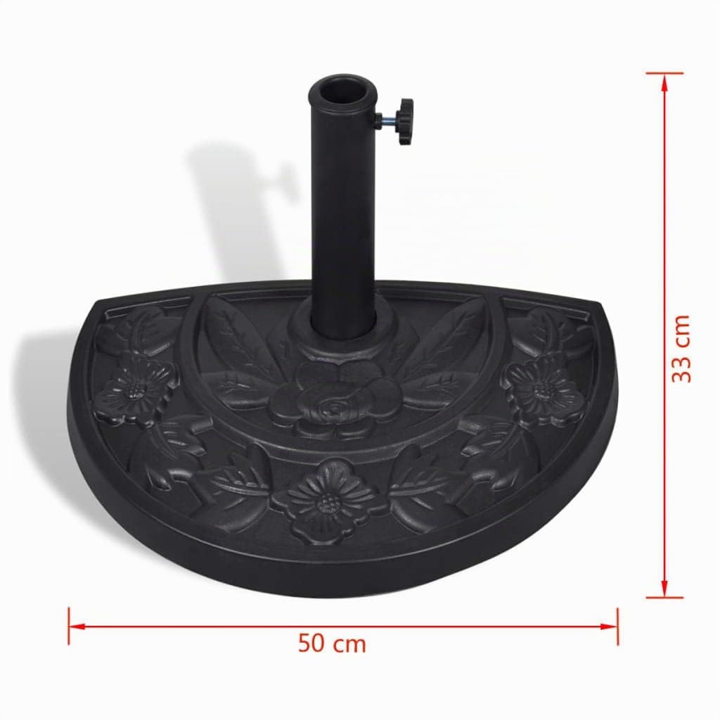vidaXL Socle de Parasol Demi-Rond Résine