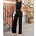 Imimtuan Women's 2 Piece Outfits Sleeveless Suit Vest and Wide Leg Pants Business Casual Suit Work Office(Black,XL)