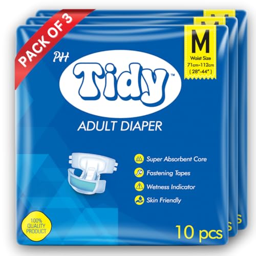 Image of Tape Style Super Absorbent | Unisex | Waist Size (28-44 Inches) Adult Diaper - M (30 Pieces)