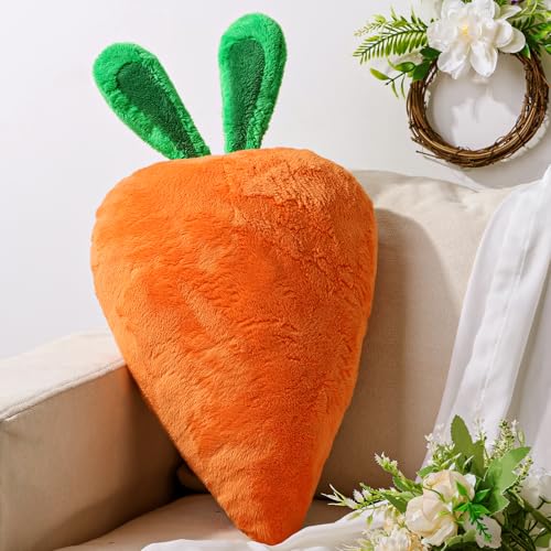 Bunny Chorus Easter Throw Pillow: Ultra Soft Fluffy Bunny Ear Carrot Shaped Easter...