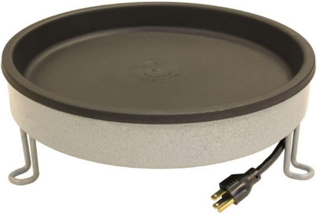 ERVA Heated Bird Baths for Outdoors - Ground Level 14 Inch Bird Bath - 60 Watt Birdbath Heater - Thermostat Controlled, Insulated, Fire Retardant and BPA Safe for Our Feathered Friends