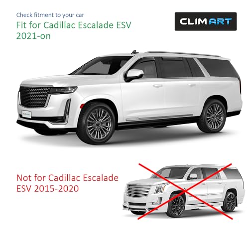 Image of CLIM ART in-Channel Incredibly Durable Rain Guards for Cadillac Escalade ESV 2021-2026, Original Window Deflectors, Vent Window Visors, Vent Deflector, 4 pcs. - 621318