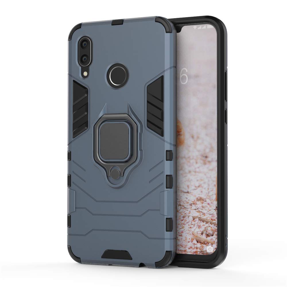 CHcase Huawei P40 Pro Funda, Anillo Metálico Sujeción Soporte Antichoque Rígido Caja (Funciona con el Montaje de Coche Magnético) Doble Capa Sólido Case Carcasa para Huawei P40 Pro -Black Plus Gray — view 7