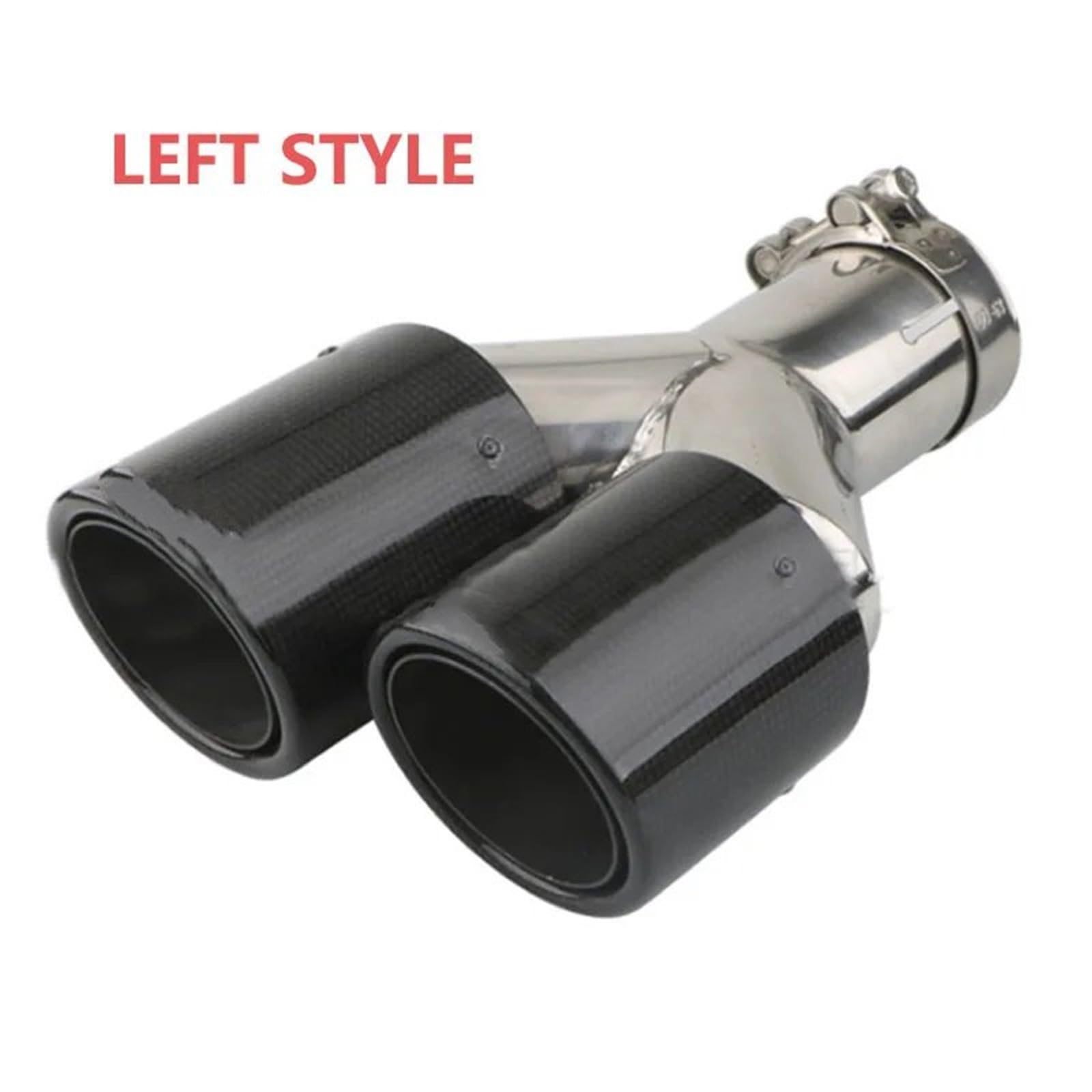 Car Silencer Uniwersalna końcówka rury wydechowej ze stali nierdzewnej importowana z podwójnego tylnego tłumika, włókna węglowego, wydechu samochodu(1pc right)