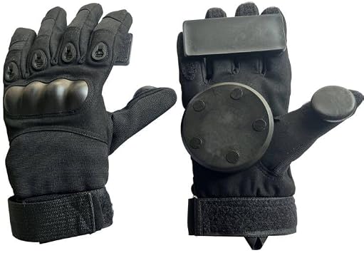 Longboard Slide Gloves Spark Pucks and Two Gloves, for Downhill Longboarding Skateboarding Roller Skating Sliding CBST06
