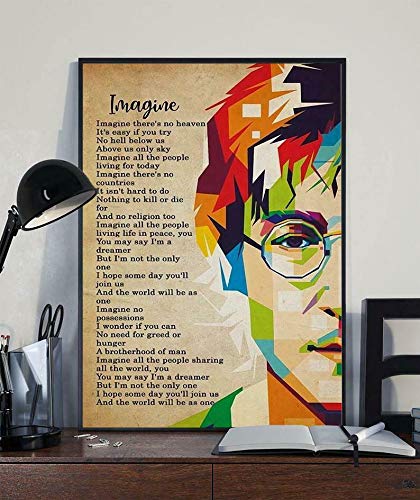 Poster avec paroles de John Lennon – Impression artistique brillante – Décoration murale de garage – Décoration d… - Les Beatles, Paul McCartney, John Lennon, RIngo Starr, George Harrison Poster avec paroles de John Lennon - Impression artistique brillante - Décoration murale de garage - Décoration d…