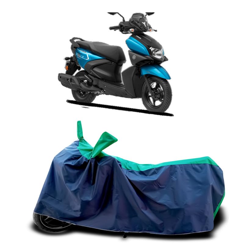 Image of DUFFEL-Two Wheeler Bike Cover Compatible for Yamaha Ray-Zr 125fi Bs6 Heat Protectio /UV-Rays /Birds Dropping /DustProof /Waterproof Indoor Outdoor and Parking Full Protection All Variants [Green Patta]