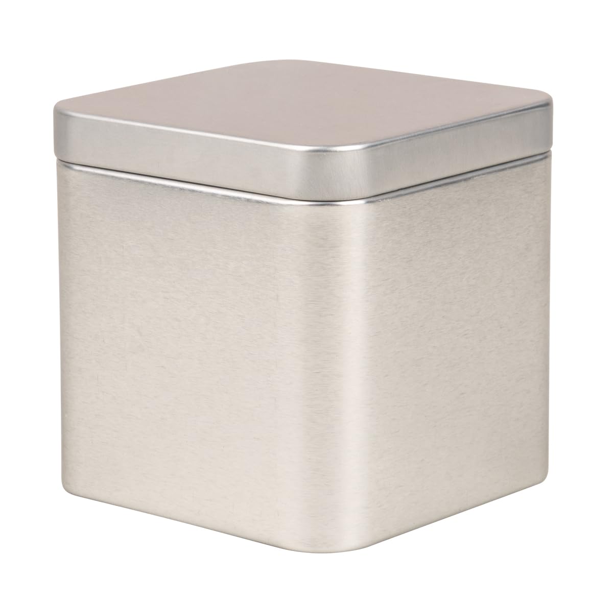 Rayher 26015606 Square Metal Tin with Lid Square 7.6 x 7.6 x 7.6 cm Silver