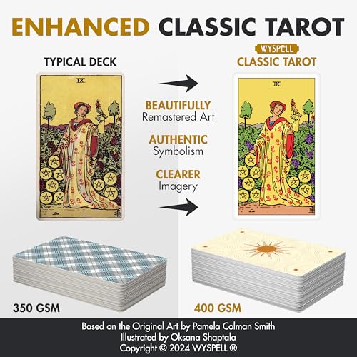 image for Wyspell Classic Tarot Cards for Beginners - Original Tarot Cards with 