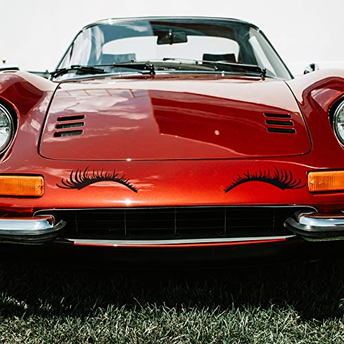 Vicasky 2 Pairs Car Headlight Eyelashes Stickers Fake Eyelash Decal Decoration For Vehicle Car Body Sticker Windshield (Black) #TOP1