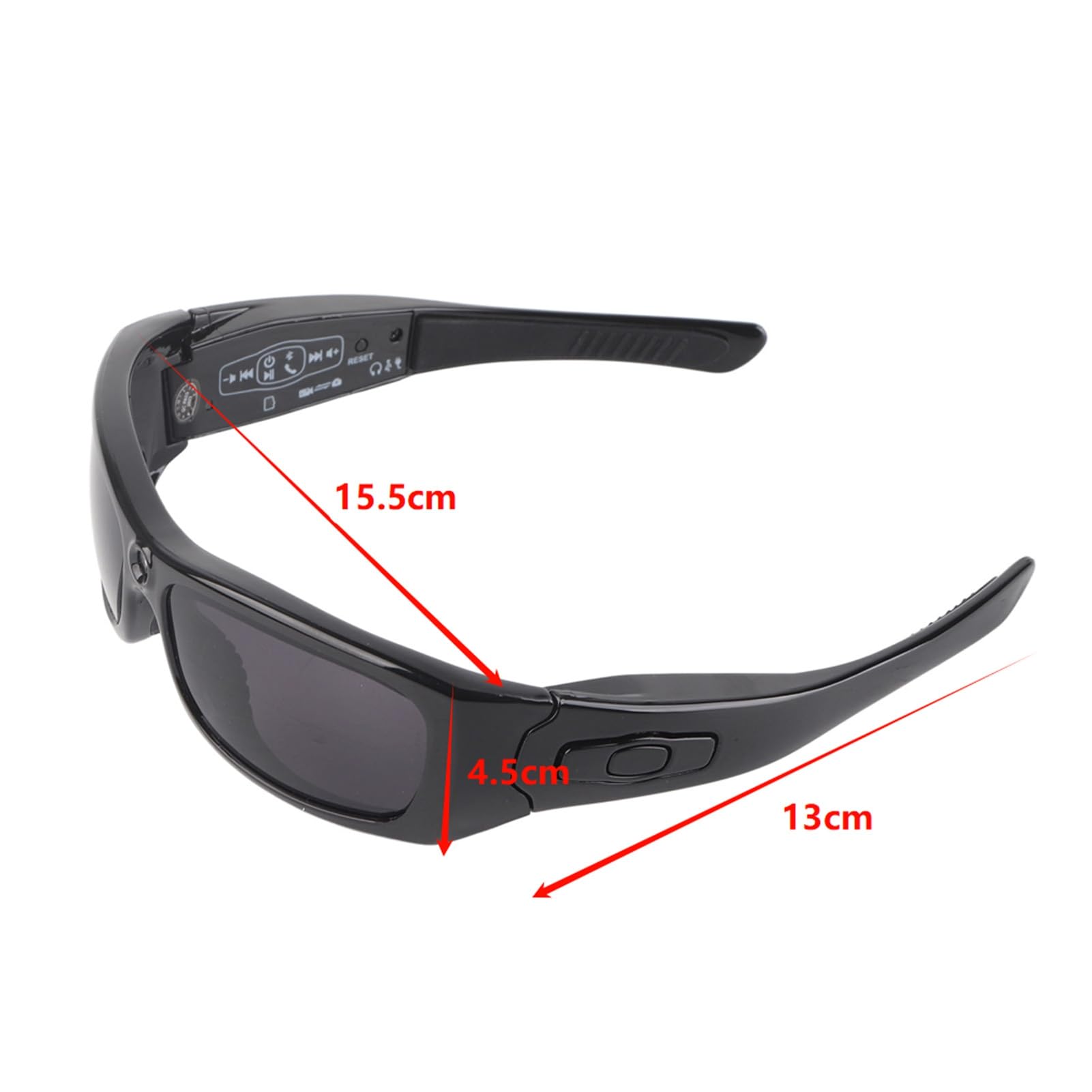 gernie Lunettes avec caméra, Lunettes de Bluetooth avec Casque, Lunettes de Sport avec caméra pour la randonnée, Le vélo, la pêche, Les négociations d'affaires
