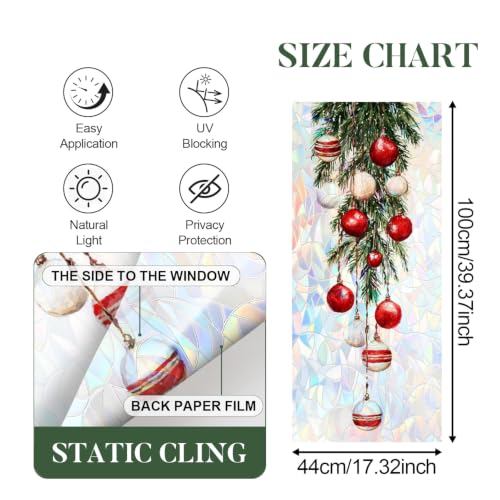 Image of Christmas Ornament Ball Pine Branch Holographic Film 17.32x39.37