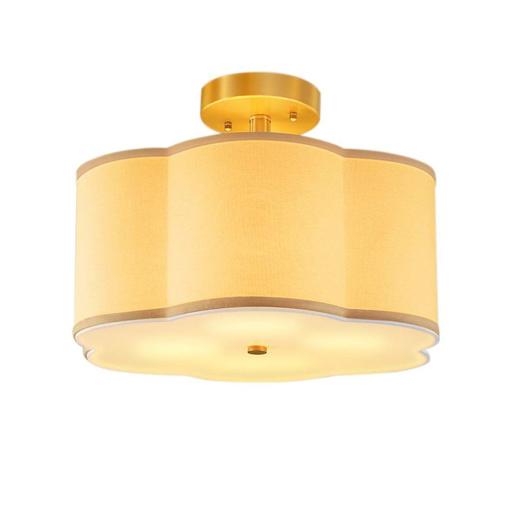 NXYBD Ceiling light - Light Flush Mount Ceiling Light Cream Fabric Shade Round Glass Diffuser