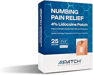 AI Patch Numbing Pain Relief – 4% Lidocaine Patches for Back, Neck, Shoulder &amp; Joint Discomfort | Targeted Topical Pain Relief – 25 Patches