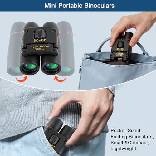 Binoculares compactos mini 30x60 para adultos y niños miniatura 6